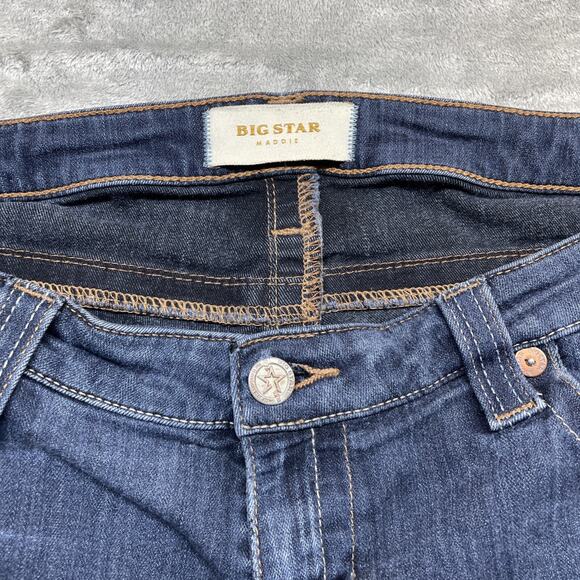 Big Star Jeans Womens 32 Blue Maddie Boot Cut Stretch Distressed Denim -READ- - Picture 2 of 13